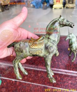 Cặp Ngựa Bằng Đồng Xanh Giả Cổ Thờ Cúng
