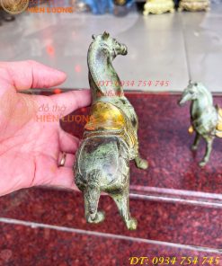 Cặp Ngựa Bằng Đồng Xanh Giả Cổ Thờ Cúng