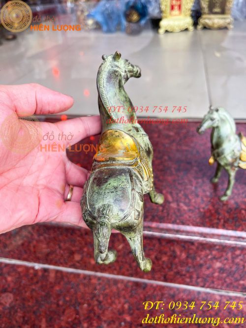 Cặp Ngựa Bằng Đồng Xanh Giả Cổ Thờ Cúng