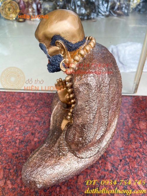 Tượng Đạt Ma Sư Tổ Bằng Đồng Decor Cao 27cm