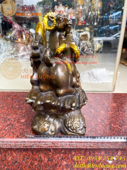 Tượng Tam Dương Bằng Đồng Cao 35cm Phong Thủy
