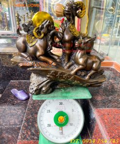 Tượng Tam Dương Bằng Đồng Cao 35cm Phong Thủy