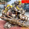 Tượng Tam Dương Bằng Đồng Cao 35cm Phong Thủy