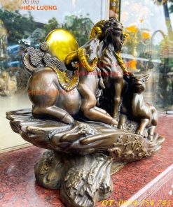 Tượng Tam Dương Bằng Đồng Cao 35cm Phong Thủy