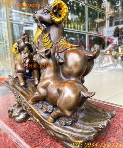 Tượng Tam Dương Bằng Đồng Cao 35cm Phong Thủy