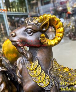 Tượng Tam Dương Bằng Đồng Cao 35cm Phong Thủy