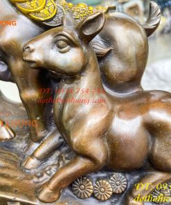Tượng Tam Dương Bằng Đồng Cao 35cm Phong Thủy