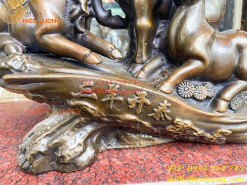 Tượng Tam Dương Bằng Đồng Cao 35cm Phong Thủy