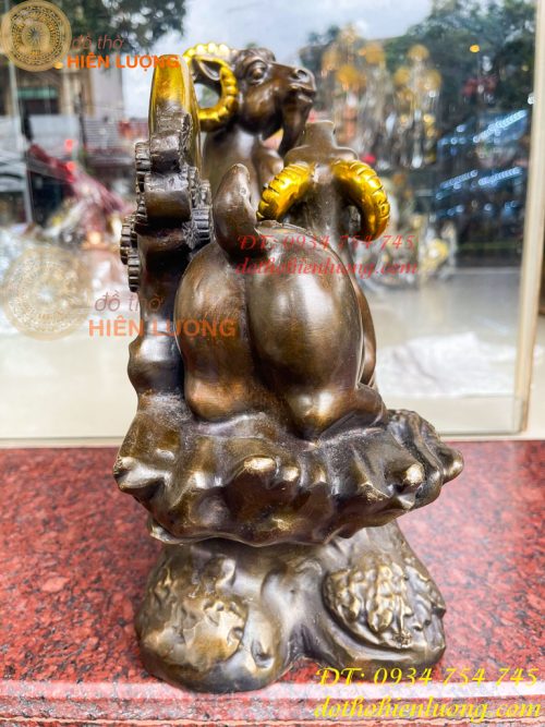 Tượng Tam Dương Bằng Đồng Cao 35cm Phong Thủy