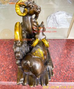Tượng Tam Dương Bằng Đồng Cao 35cm Phong Thủy