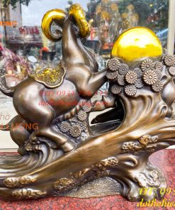 Tượng Tam Dương Bằng Đồng Cao 35cm Phong Thủy