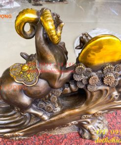 Tượng Tam Dương Bằng Đồng Cao 35cm Phong Thủy