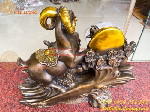 Tượng Tam Dương Bằng Đồng Cao 35cm Phong Thủy