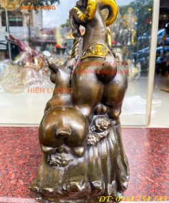 Tượng Tam Dương Bằng Đồng Cao 35cm Phong Thủy