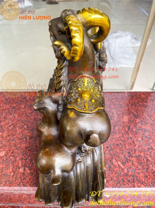 Tượng Tam Dương Bằng Đồng Cao 35cm Phong Thủy