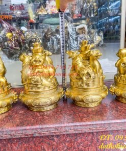 Bộ Tam Hợp 12 Con Giáp Bằng Đồng Phong Thủy Cao 22cm