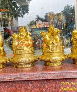 Bộ Tam Hợp 12 Con Giáp Bằng Đồng Phong Thủy Cao 22cm