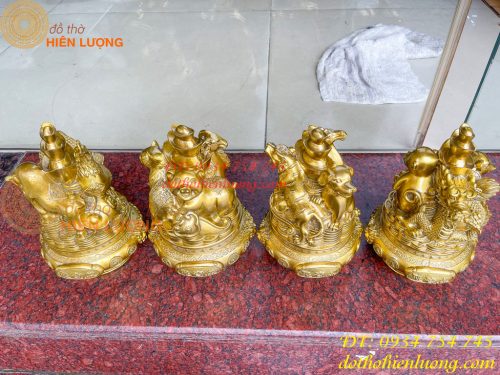 Bộ Tam Hợp 12 Con Giáp Bằng Đồng Phong Thủy Cao 22cm