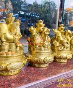 Bộ Tam Hợp 12 Con Giáp Bằng Đồng Phong Thủy Cao 22cm