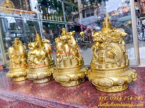 Bộ Tam Hợp 12 Con Giáp Bằng Đồng Phong Thủy Cao 22cm