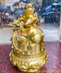 Bộ Tam Hợp Tí, Thìn, Thân, Bằng Đồng Cao 22cm