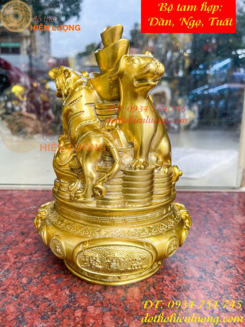 Bộ Tam Hợp Dần, Ngọ, Tuất Bằng Đồng Cao 22cm