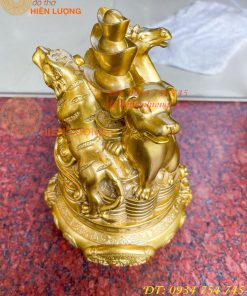 Bộ Tam Hợp Dần, Ngọ, Tuất Bằng Đồng Cao 22cm
