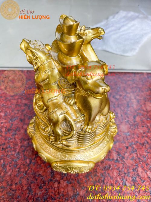 Bộ Tam Hợp Dần, Ngọ, Tuất Bằng Đồng Cao 22cm
