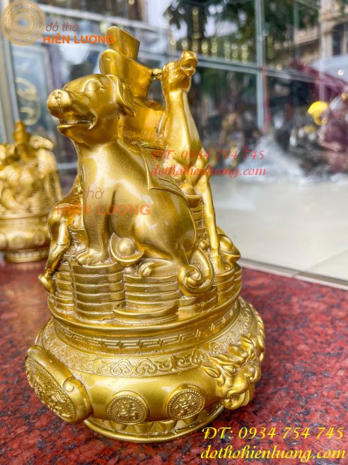 Bộ Tam Hợp Dần, Ngọ, Tuất Bằng Đồng Cao 22cm