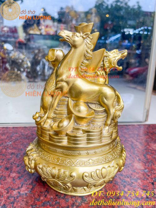 Bộ Tam Hợp Dần, Ngọ, Tuất Bằng Đồng Cao 22cm