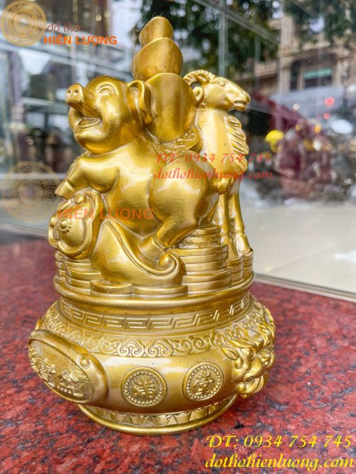 Bộ Tam Hợp Mão, Mùi, Hợi Bằng Đồng Cao 22cm
