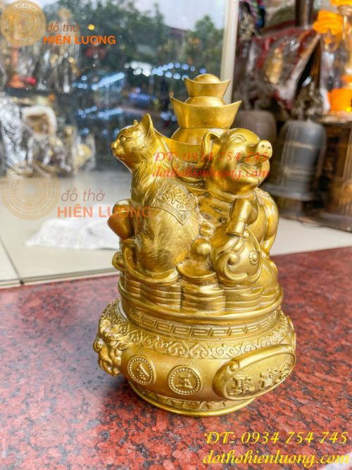 Bộ Tam Hợp Mão, Mùi, Hợi Bằng Đồng Cao 22cm