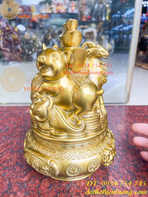 Bộ Tam Hợp Mão, Mùi, Hợi Bằng Đồng Cao 22cm
