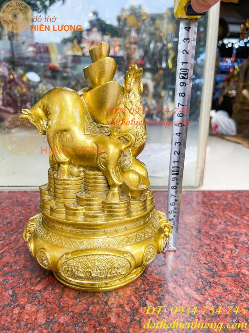 Bộ Tam Hợp Sửu, Tị, Dậu Bằng Đồng Cao 22cm