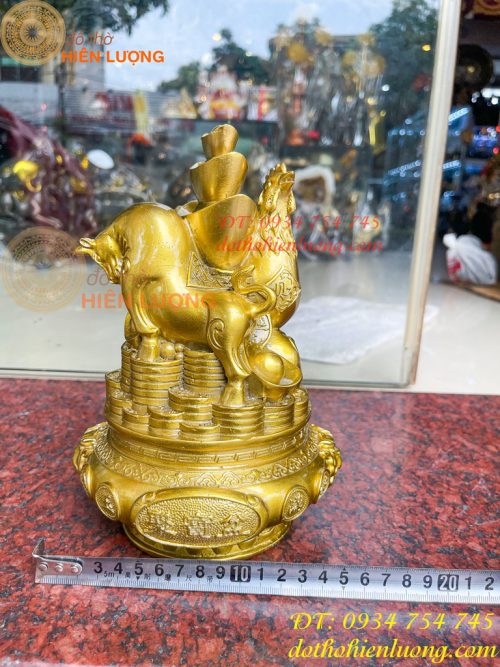 Bộ Tam Hợp Sửu, Tị, Dậu Bằng Đồng Cao 22cm
