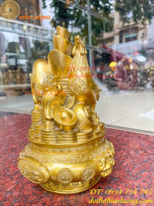 Bộ Tam Hợp Sửu, Tị, Dậu Bằng Đồng Cao 22cm
