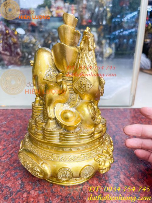 Bộ Tam Hợp Sửu, Tị, Dậu Bằng Đồng Cao 22cm