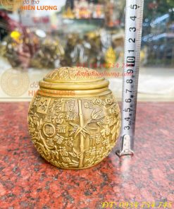 Hũ Đựng Trà Chữ Phúc Bằng Đồng Để Phòng Khách Trang Trí
