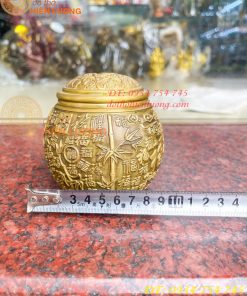 Hũ Đựng Trà Chữ Phúc Bằng Đồng Để Phòng Khách Trang Trí