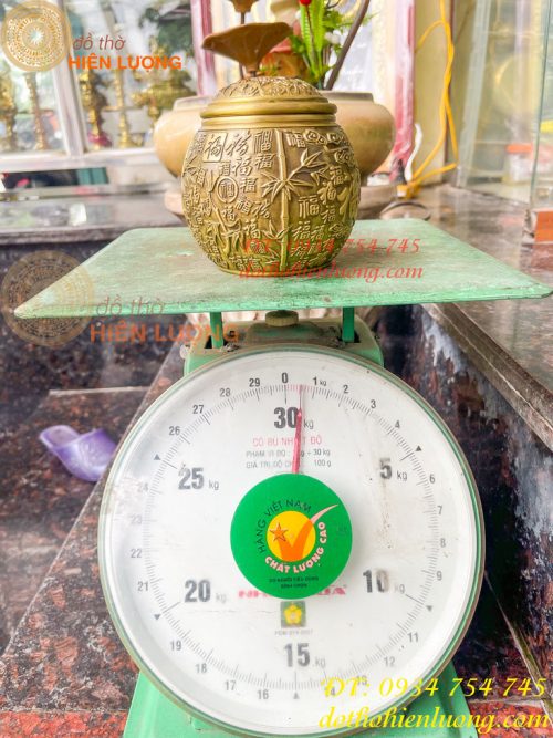 Hũ Đựng Trà Chữ Phúc Bằng Đồng Để Phòng Khách Trang Trí