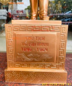 Tượng Bác Hồ Đứng Vẫy Tay Chào Cao 75cm Bằng Đồng Đỏ
