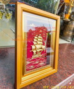 Tranh Thuận Buồm Xuôi Gió Mạ Vàng Để Bàn KT 20x25cm