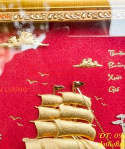 Tranh Thuận Buồm Xuôi Gió Mạ Vàng Để Bàn KT 20x25cm