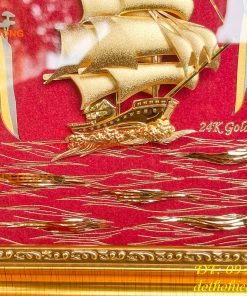 Tranh Thuận Buồm Xuôi Gió Mạ Vàng Để Bàn KT 20x25cm