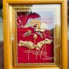 Tranh Hoa Sen Mạ Vàng Để Bàn 20x25cm