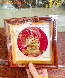 Tranh Thuyền Thuận Buồm Xuôi Gió Mạ Vàng 20x20cm