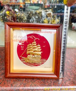 Tranh Thuyền Thuận Buồm Xuôi Gió Mạ Vàng 20x20cm