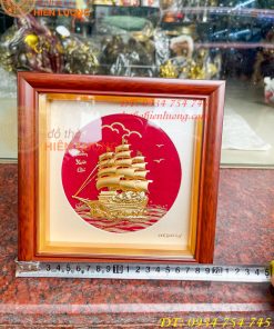 Tranh Thuyền Thuận Buồm Xuôi Gió Mạ Vàng 20x20cm