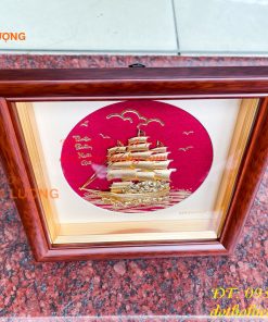 Tranh Thuyền Thuận Buồm Xuôi Gió Mạ Vàng 20x20cm