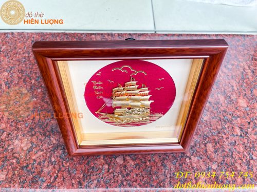 Tranh Thuyền Thuận Buồm Xuôi Gió Mạ Vàng 20x20cm